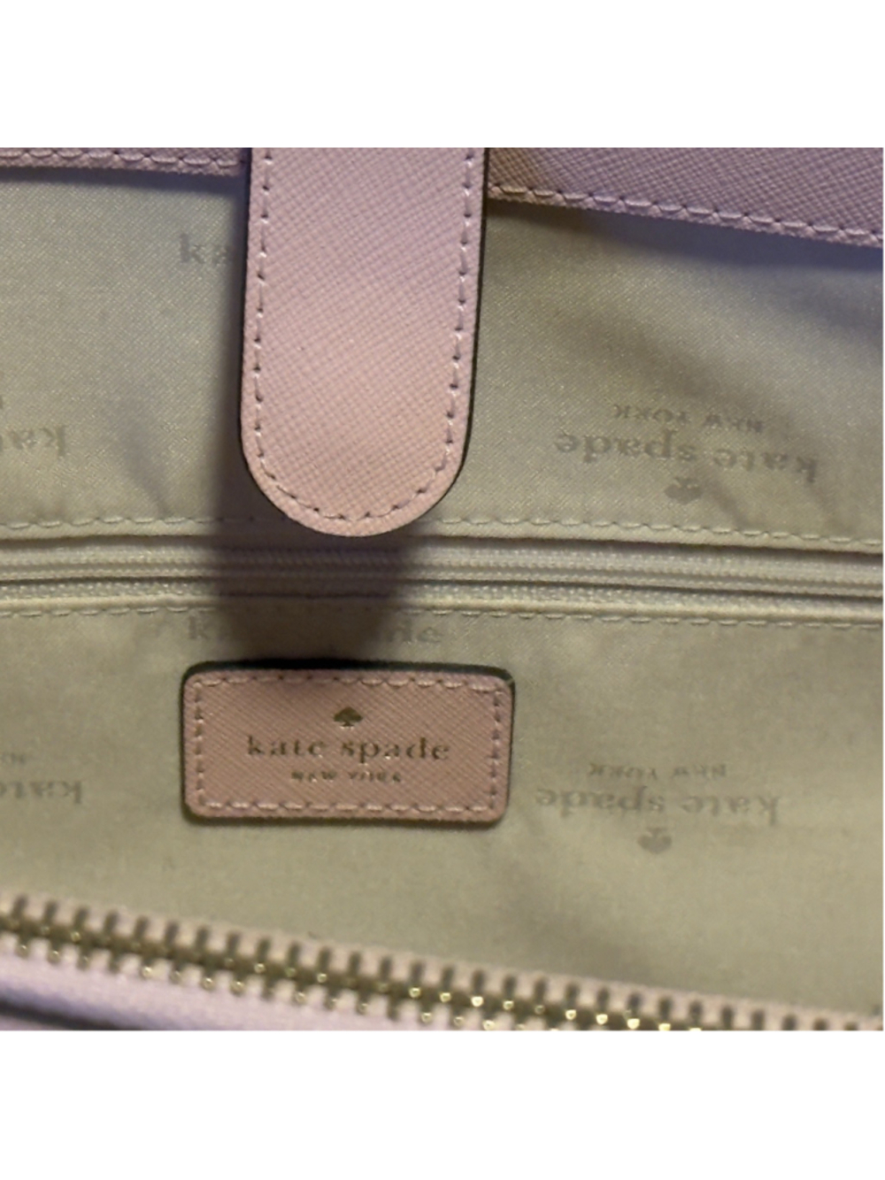 $480 KATE SPADE Newbury Lane Briar Large Tote Pink Leather Zip Handbag EUC - Picture 11 of 14